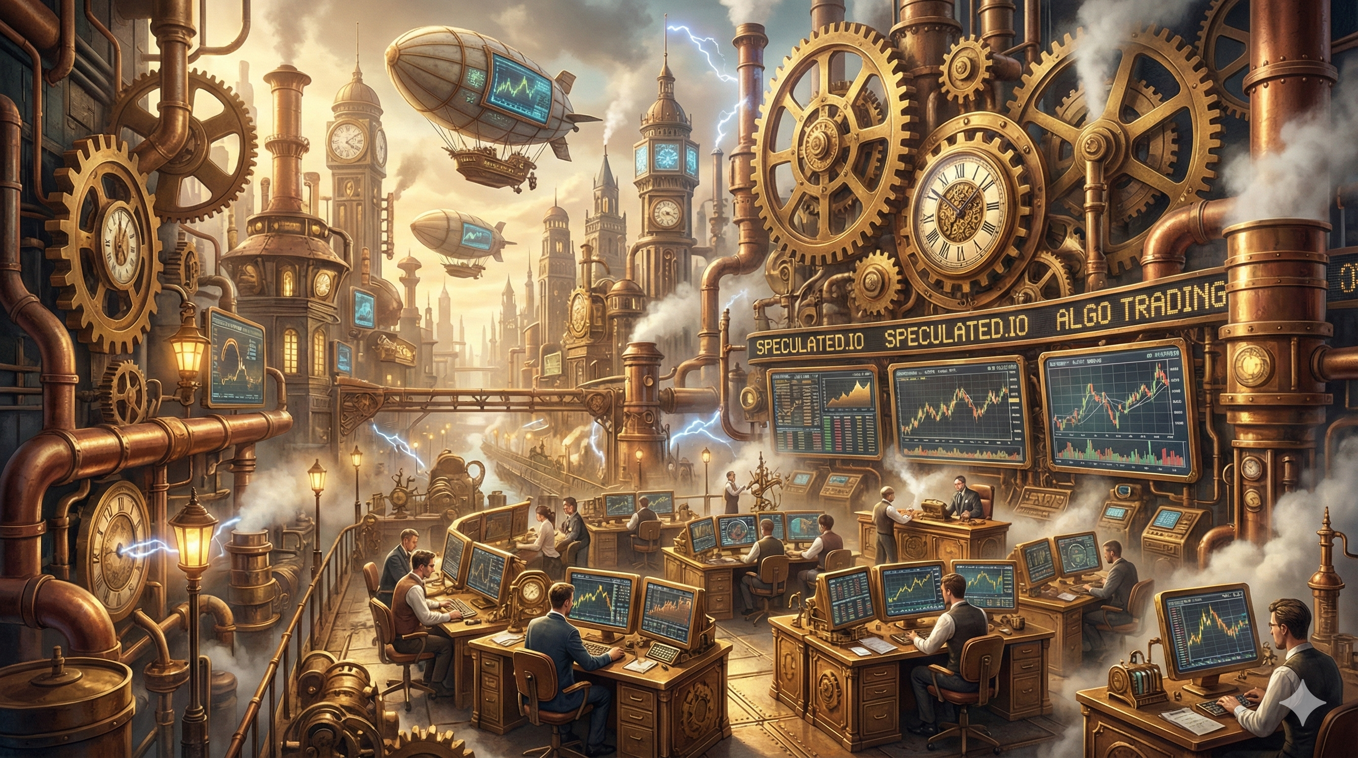 Steampunk machinery background